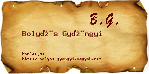 Bolyós Gyöngyi névjegykártya